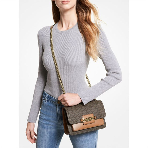 MK Heather Shoulder Bag With OG Box & Dust Bag (Brown - 176)