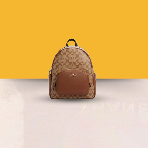 Court Backpack In Signature Canvas With Dust Bag (Camel-279)